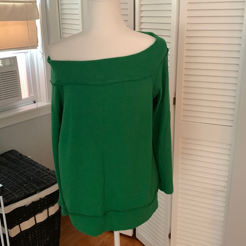 Gibson green top off the shoulder